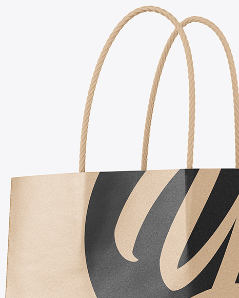 Download Kraft Paper Shopping Bag With Handles Mockup In Bag Sack Mockups On Yellow Images Object Mockups Yellowimages Mockups