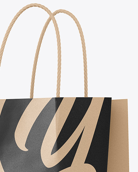 Download Paper Shopping Bag With Rope Handle Psd Mockup Front View Yellowimages