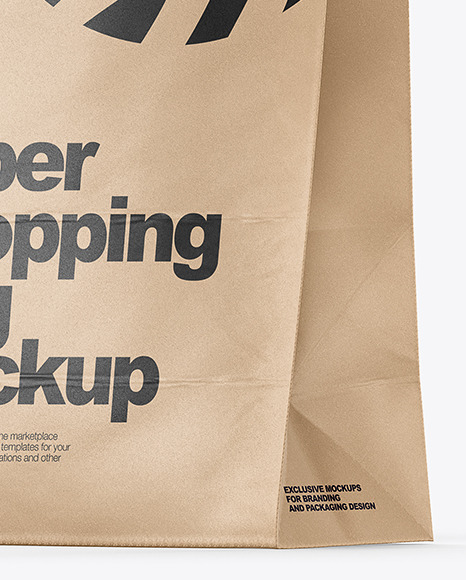 Download Kraft Paper Shopping Bag With Handles Mockup in Bag & Sack ...