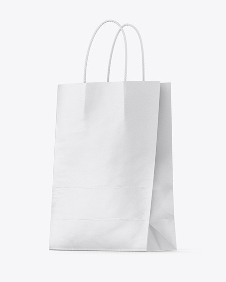 Download Kraft Paper Shopping Bag With Handles Mockup In Bag Sack Mockups On Yellow Images Object Mockups