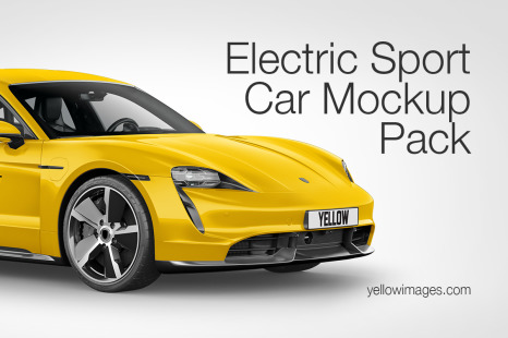 Download Retro Sport Car Mockup Pack In Free On Yellow Images Creative Store PSD Mockup Templates