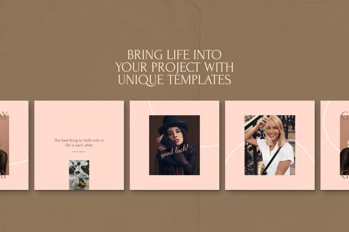 Download Yemoja Instagram Posts Templates For Beauty Studio In Social Media Templates On Yellow Images Creative Store PSD Mockup Templates