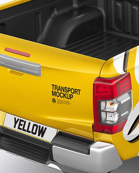 Pickup Truck Mockup - Back Half Side View (High-Angle Shot) back view 48240