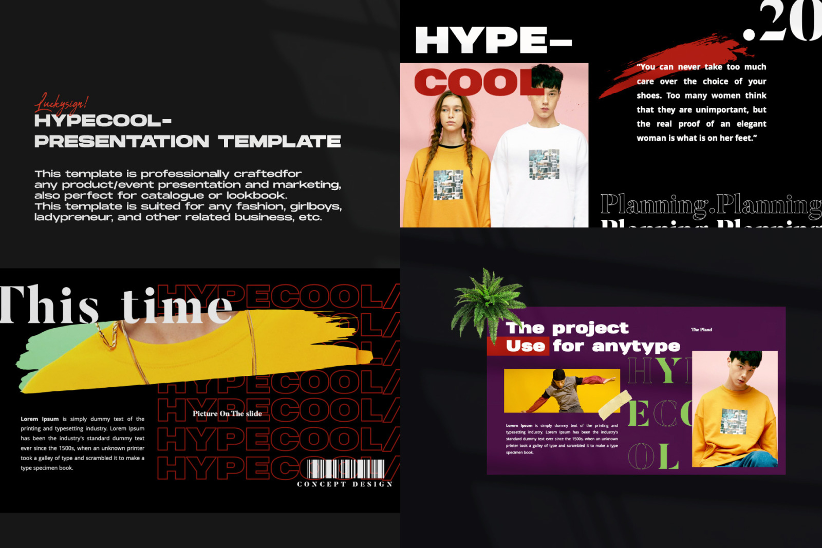 Hypecool Presentation Template In Presentation Templates On Yellow Images Creative Store