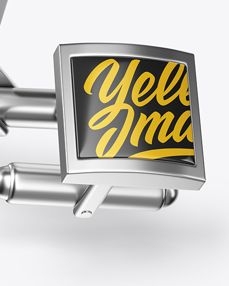 Two Cufflinks with Square Caps Mockup PSD #6