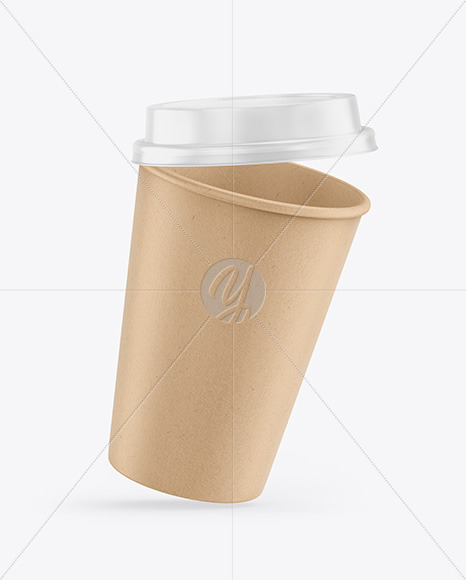 Download Kraft Coffee Cup Mockup In Cup Bowl Mockups On Yellow Images Object Mockups PSD Mockup Templates