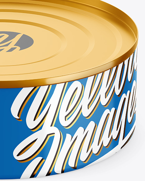 Metallic Tin Can w  Glossy Finish Mockup PSD #6