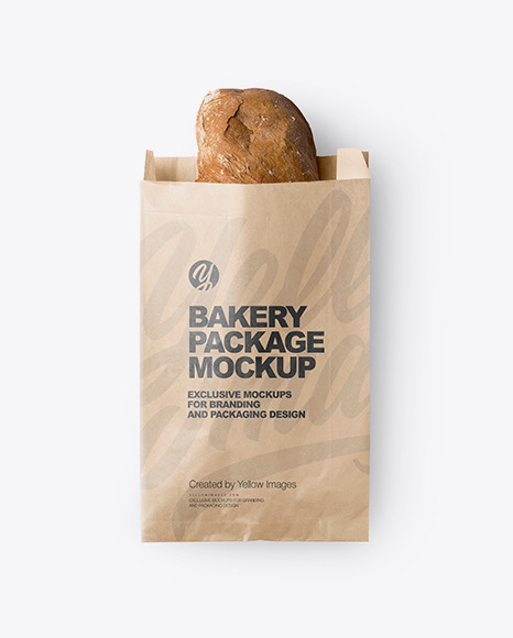 Download Kraft Paper Bakery Bag Mockup In Bag Sack Mockups On Yellow Images Object Mockups