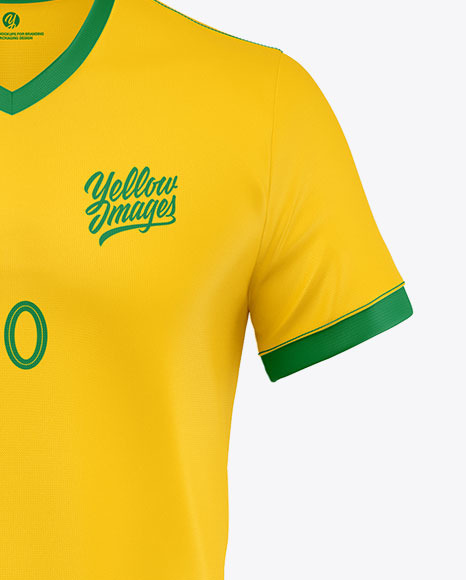 Download Football Kit Mockup Front View In Apparel Mockups On Yellow Images Object Mockups