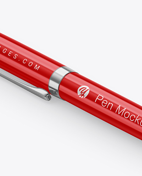 Glossy Pen w  Metallic Finish Mockup PSD #6