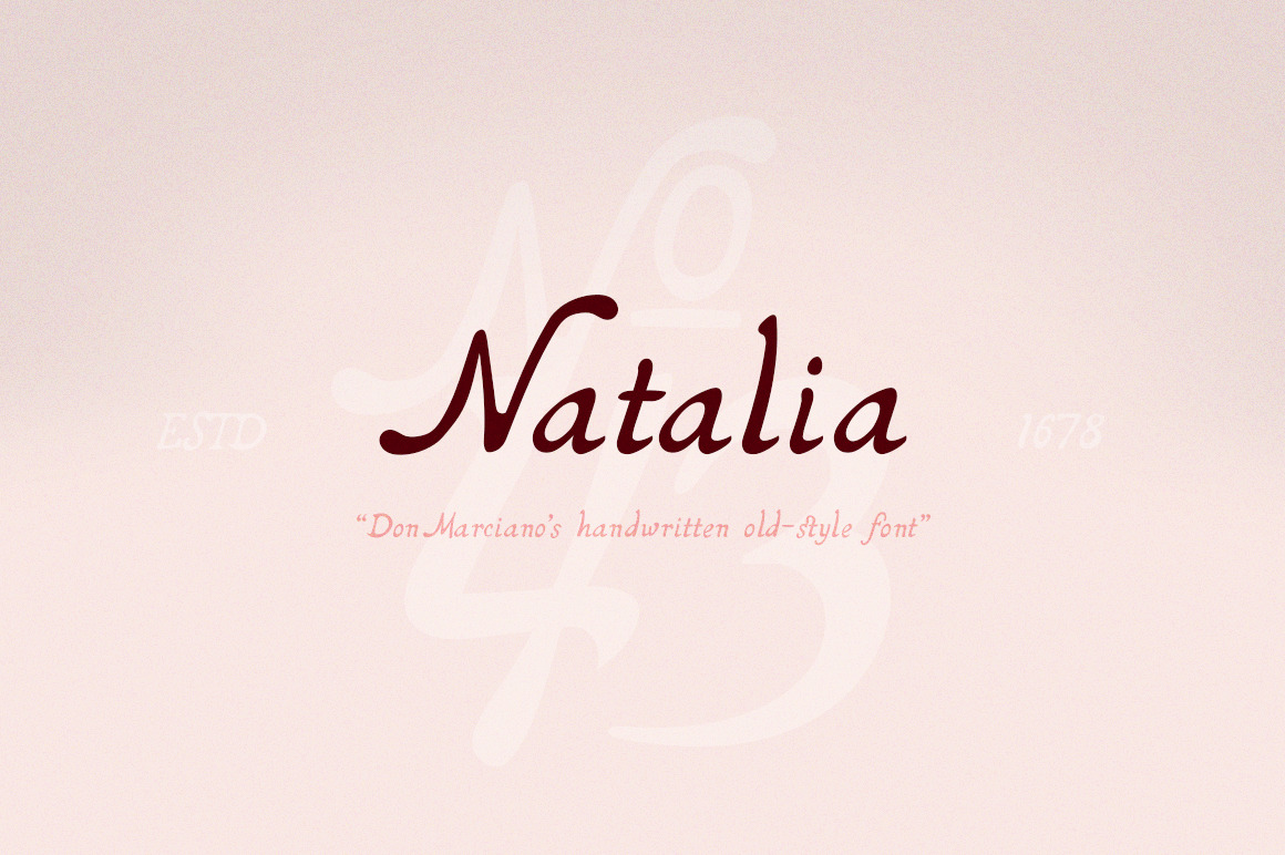 Natalia Font In Fonts On Yellow Images Creative Store