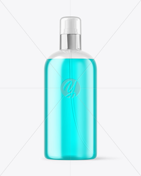 Free Clear Cosmetic Bottle with Pump Mockup