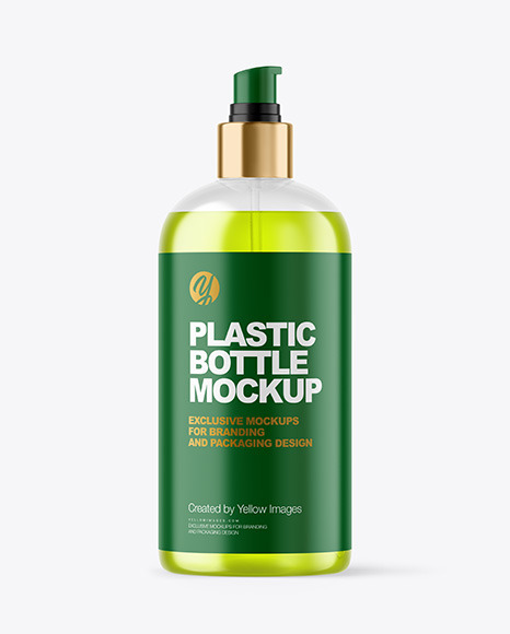 Download Clear Cosmetic Bottle With Pump Mockup In Bottle Mockups On Yellow Images Object Mockups PSD Mockup Templates