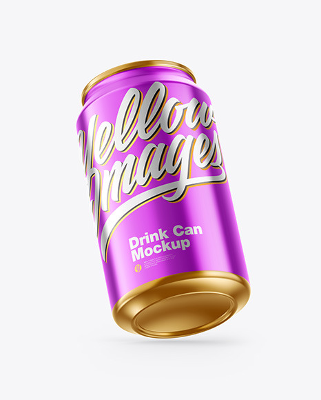 Glossy Metallic Drink Can Mockup PSD #2