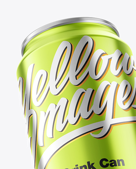 Glossy Metallic Drink Can Mockup PSD #1