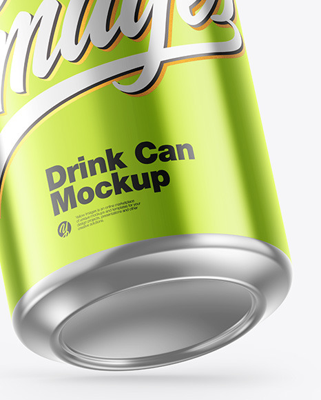 Glossy Metallic Drink Can Mockup PSD #6