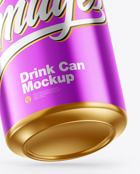 Glossy Metallic Drink Can Mockup PSD #5
