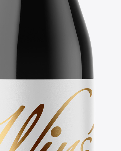 Dark Glass Wine Bottle Mockup PSD #1