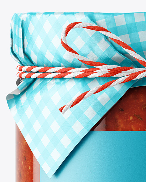 Glass Tomato Meat Sauce Jar with Paper Cap Mockup PSD #7