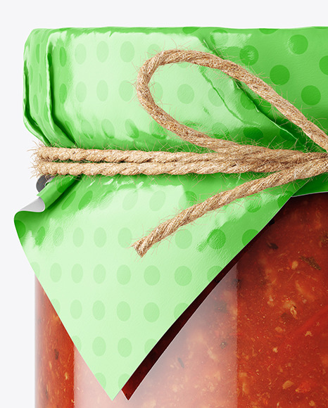 Download Glass Tomato Meat Sauce Jar With Paper Cap Mockup In Jar Mockups On Yellow Images Object Mockups