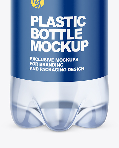 Blue Plastic Water Bottle Mockup PSD #1