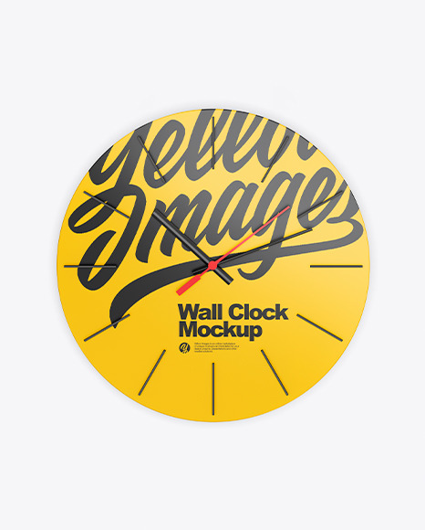 Download Wall Clock Mockup In Object Mockups On Yellow Images Object Mockups PSD Mockup Templates