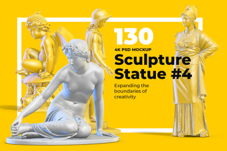 Collection of 130 Sculptures Statue #4, for branding and design of your product