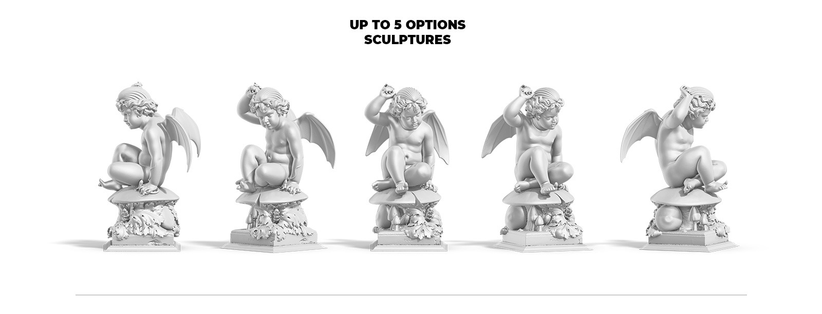 Collection of 130 Sculptures Statue 4, for branding and design of your