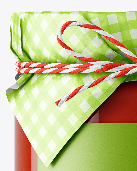 Glass Tomato Sauce Jar with Paper Cap Mockup PSD #7