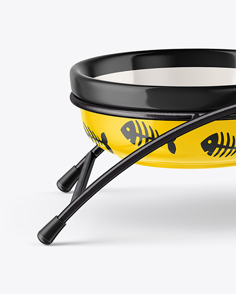 Two Glossy Pet Feeding Bowls Mockup PSD #6