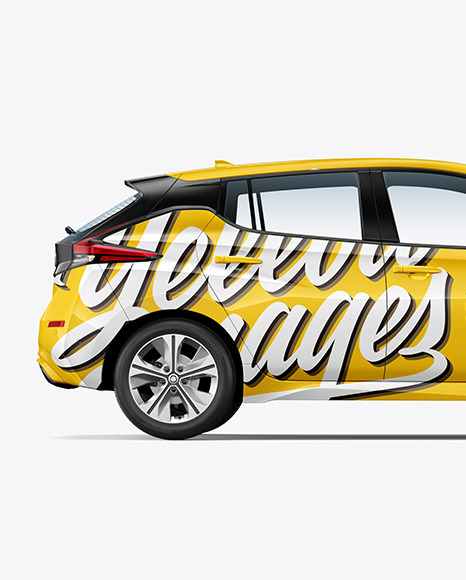 Electric Compact Car Mockup   Side View PSD #2