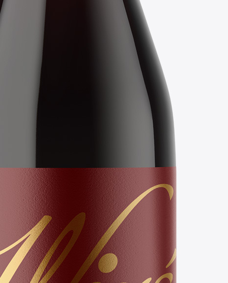 Antique Green Glass Red Wine Bottle Mockup PSD #1