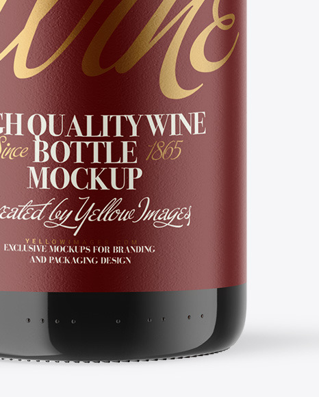 Green Glass Red Wine Bottle Mockup In Bottle Mockups On Yellow Images Object Mockups