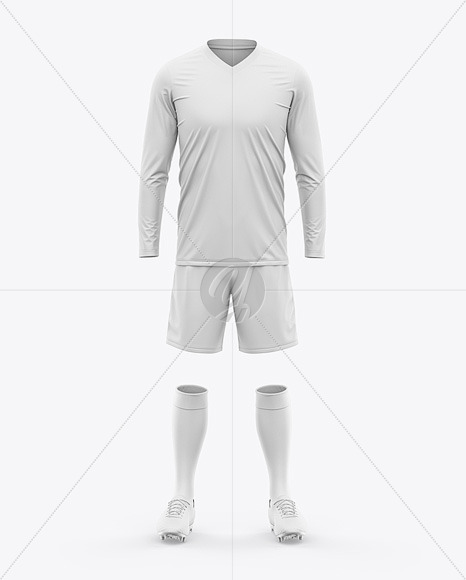 Download Men S Ls Full Soccer Kit Front View In Apparel Mockups On Yellow Images Object Mockups