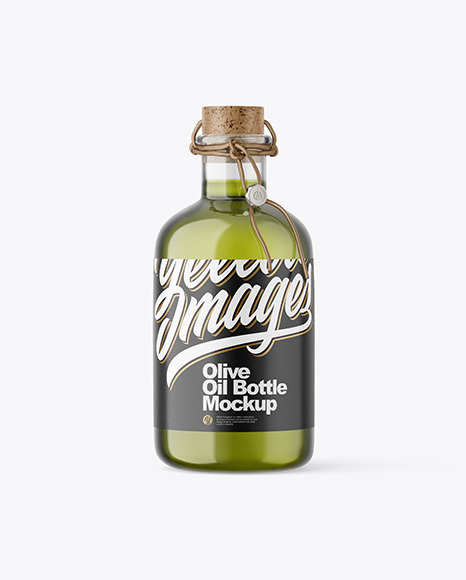 Glass Olive Oil Bottle Mockup