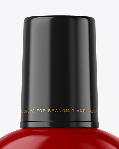 Glossy Cosmetic Bottle with Pump Mockup PSD #5