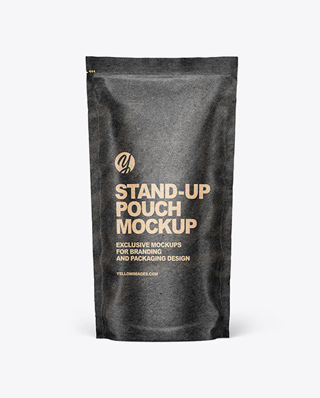 Kraft Paper Stand up Pouch Mockup PSD #2