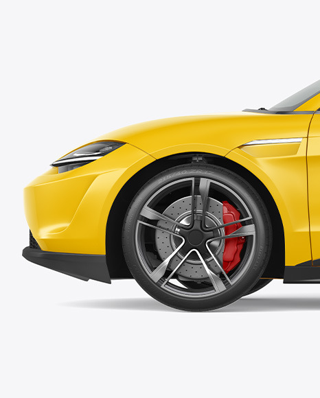 Electric Sport Car Mockup   Side View PSD #6