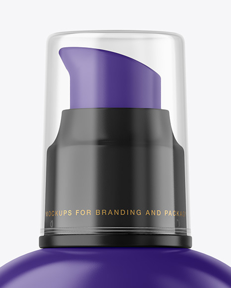 Matte Cosmetic Bottle with Pump Mockup PSD #6