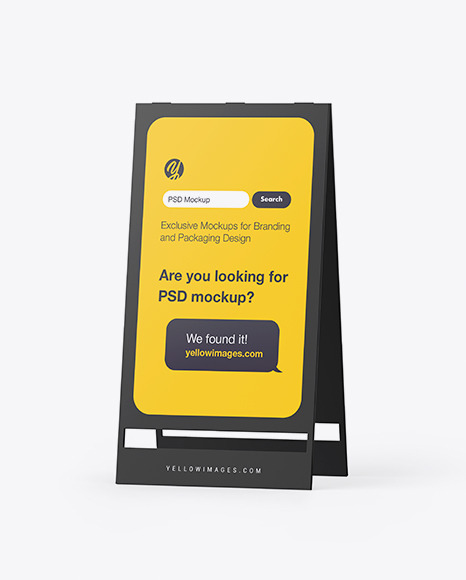 Download Street Stand Mockup In Outdoor Advertising Mockups On Yellow Images Object Mockups