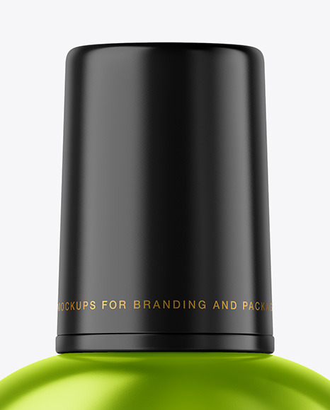 Metallic Cosmetic Bottle with Pump Mockup PSD #5