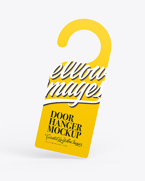 Download Door Hanger Mockup In Stationery Mockups On Yellow Images Object Mockups PSD Mockup Templates