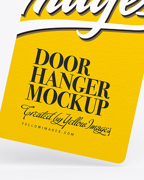 Door Hanger Mockup In Stationery Mockups On Yellow Images Object Mockups