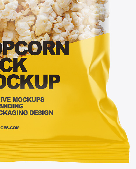 Download Popcorn Pack Mockup In Flow Pack Mockups On Yellow Images Object Mockups PSD Mockup Templates