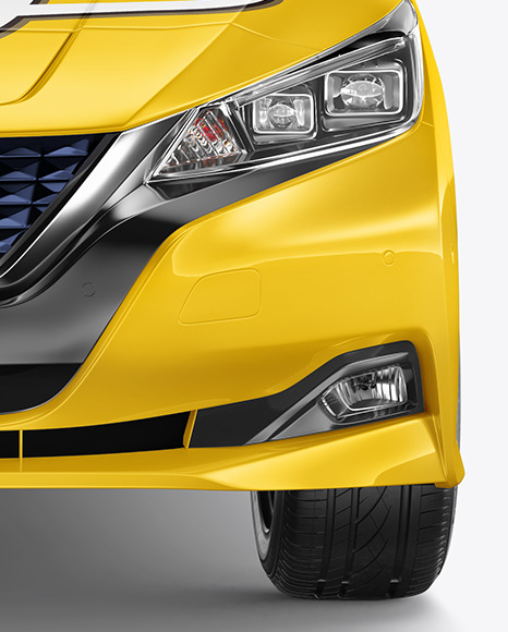 Electric Compact Car Mockup   Front View PSD #1
