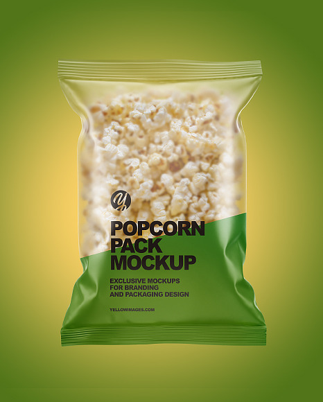 Download Matte Popcorn Pack Mockup In Flow Pack Mockups On Yellow Images Object Mockups Yellowimages Mockups