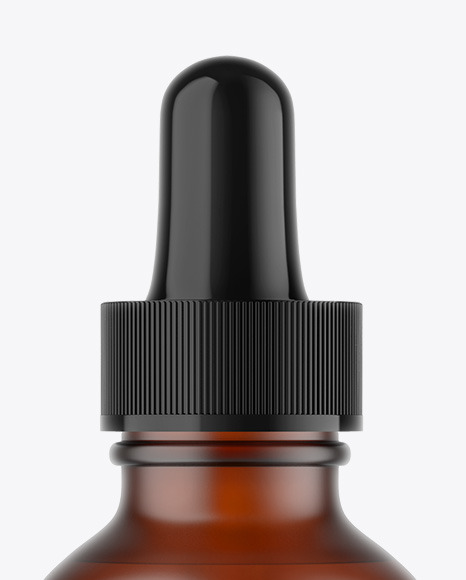 Frosted Amber Glass Dropper Bottle Mockup PSD #2