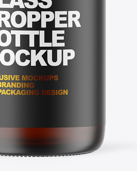 Frosted Amber Glass Dropper Bottle Mockup PSD #6