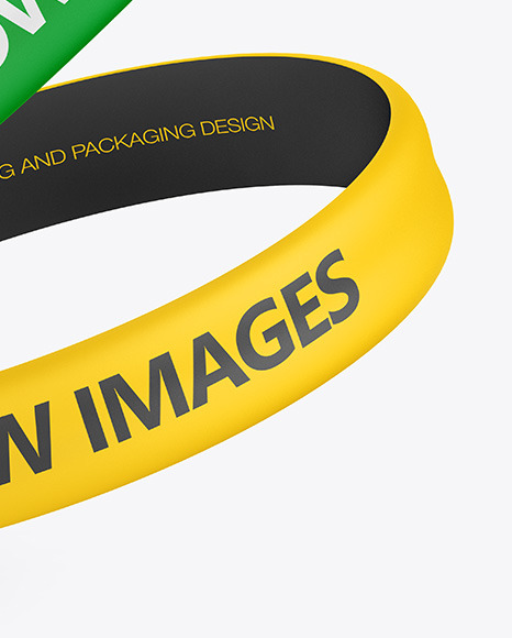 Download Two Matte Silicone Wristbands Mockup In Stationery Mockups On Yellow Images Object Mockups