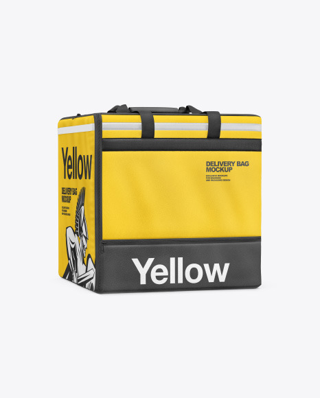 Leatherette Delivery Bag Mockup In Bag Sack Mockups On Yellow Images Object Mockups